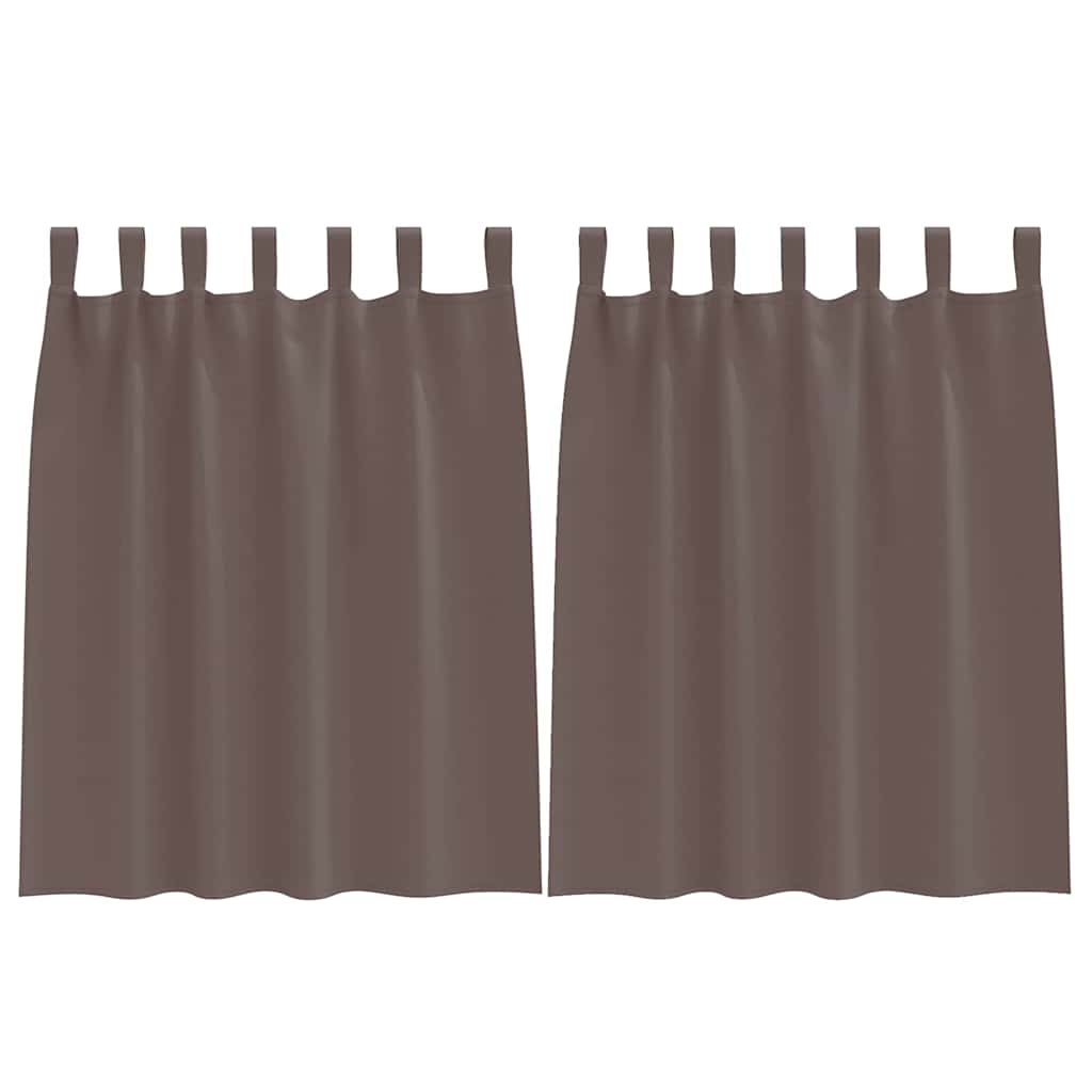 Vorhänge mit Vorhängen 2 pcs Dunkelbraun Polyester