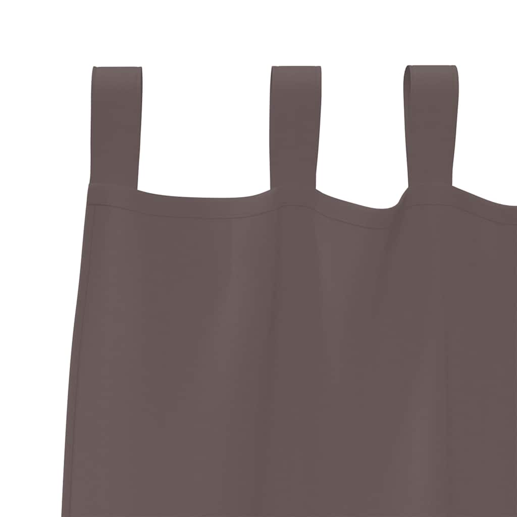 Vorhänge mit Vorhängen 2 pcs Dunkelbraun Polyester