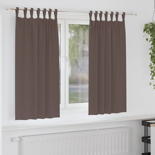 Vorhänge mit Vorhängen 2 pcs Dunkelbraun Polyester