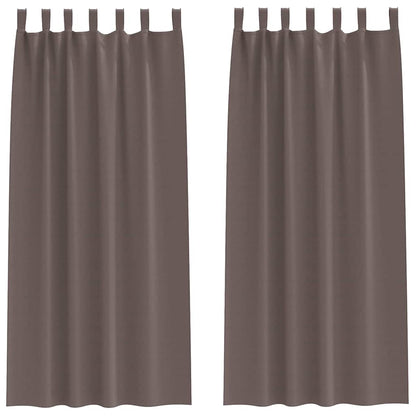 Vorhänge mit Vorhängen 2 pcs Dunkelbraun Polyester