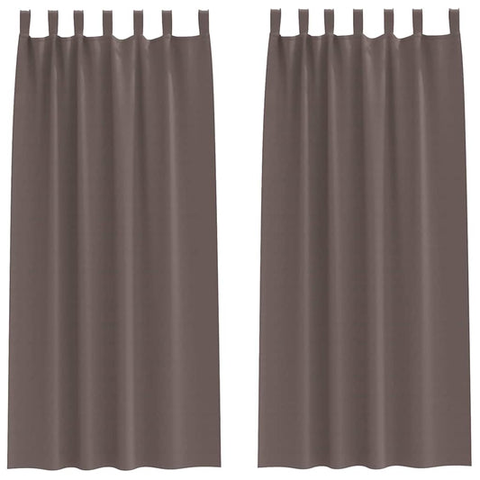 Vorhänge mit Vorhängen 2 pcs Dunkelbraun Polyester