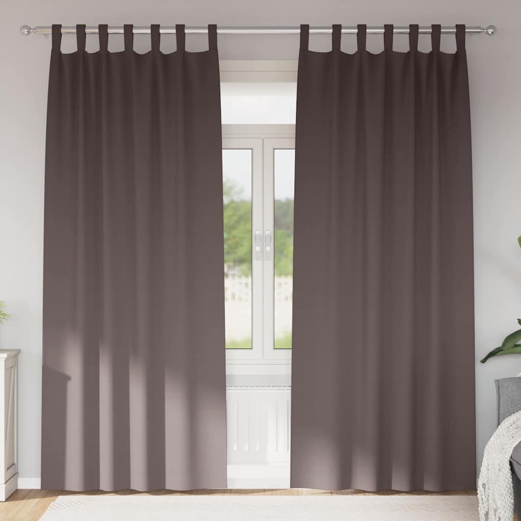 Vorhänge mit Vorhängen 2 pcs Dunkelbraun Polyester
