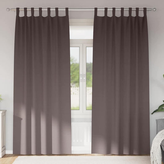 Vorhänge mit Vorhängen 2 pcs Dunkelbraun Polyester