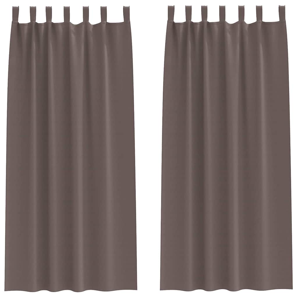 Vorhänge mit Vorhängen 2 pcs Dunkelbraun Polyester