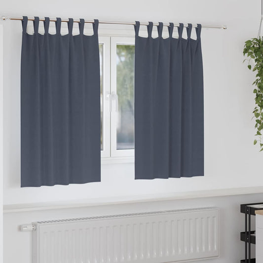 Vorhänge mit Vorhängen 2 pcs Anthrazit Polyester