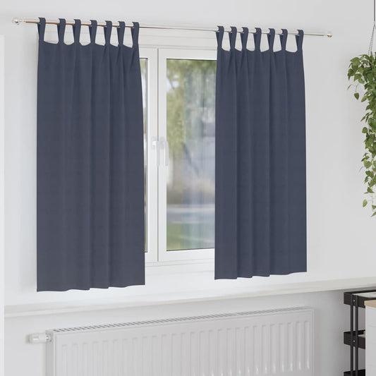 Vorhänge mit Vorhängen 2 pcs Anthrazit Polyester