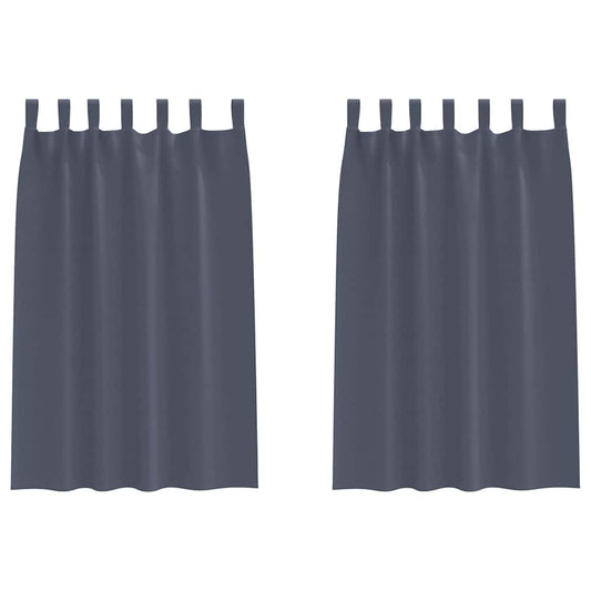 Vorhänge mit Vorhängen 2 pcs Anthrazit Polyester