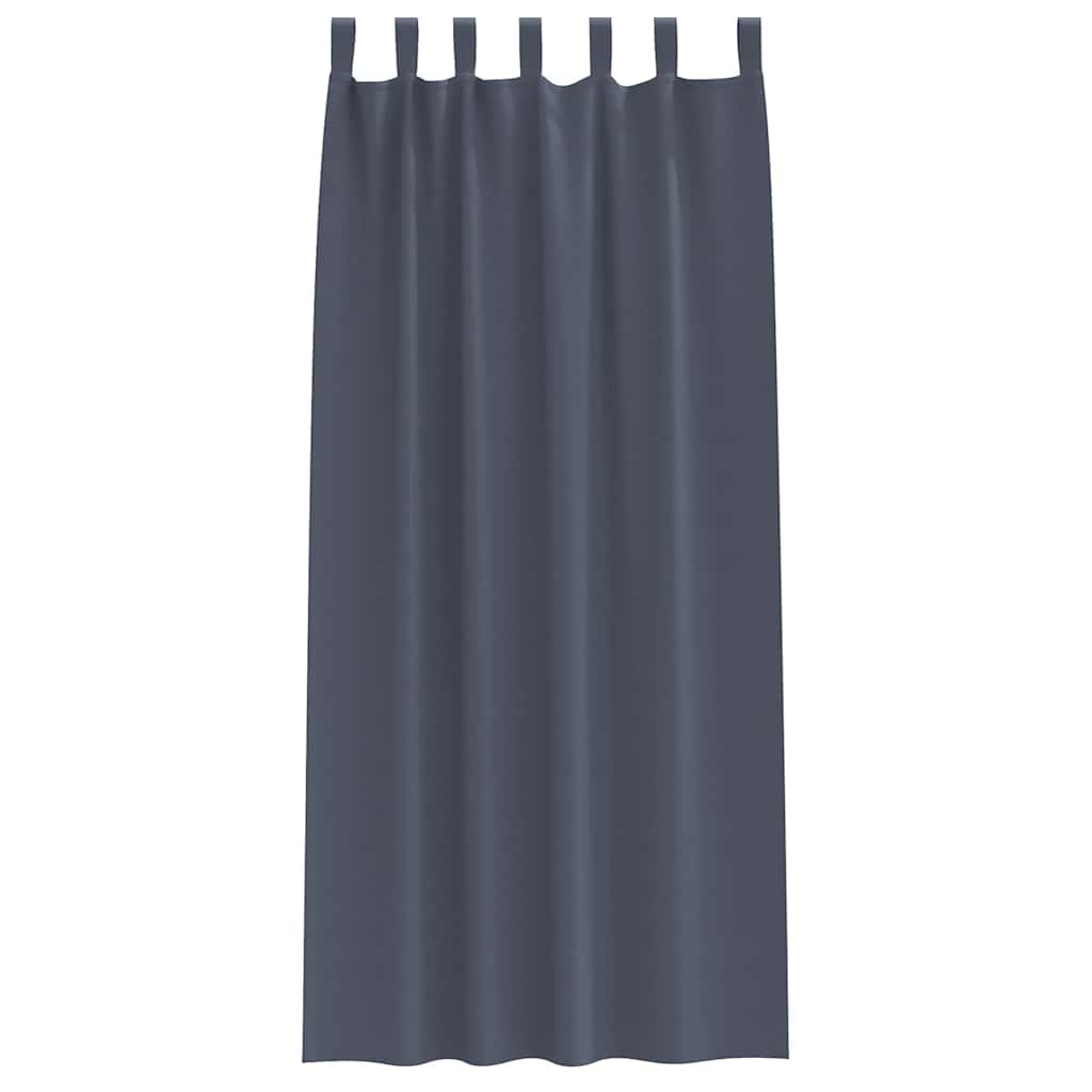 Vorhänge mit Vorhängen 2 pcs Anthrazit Polyester