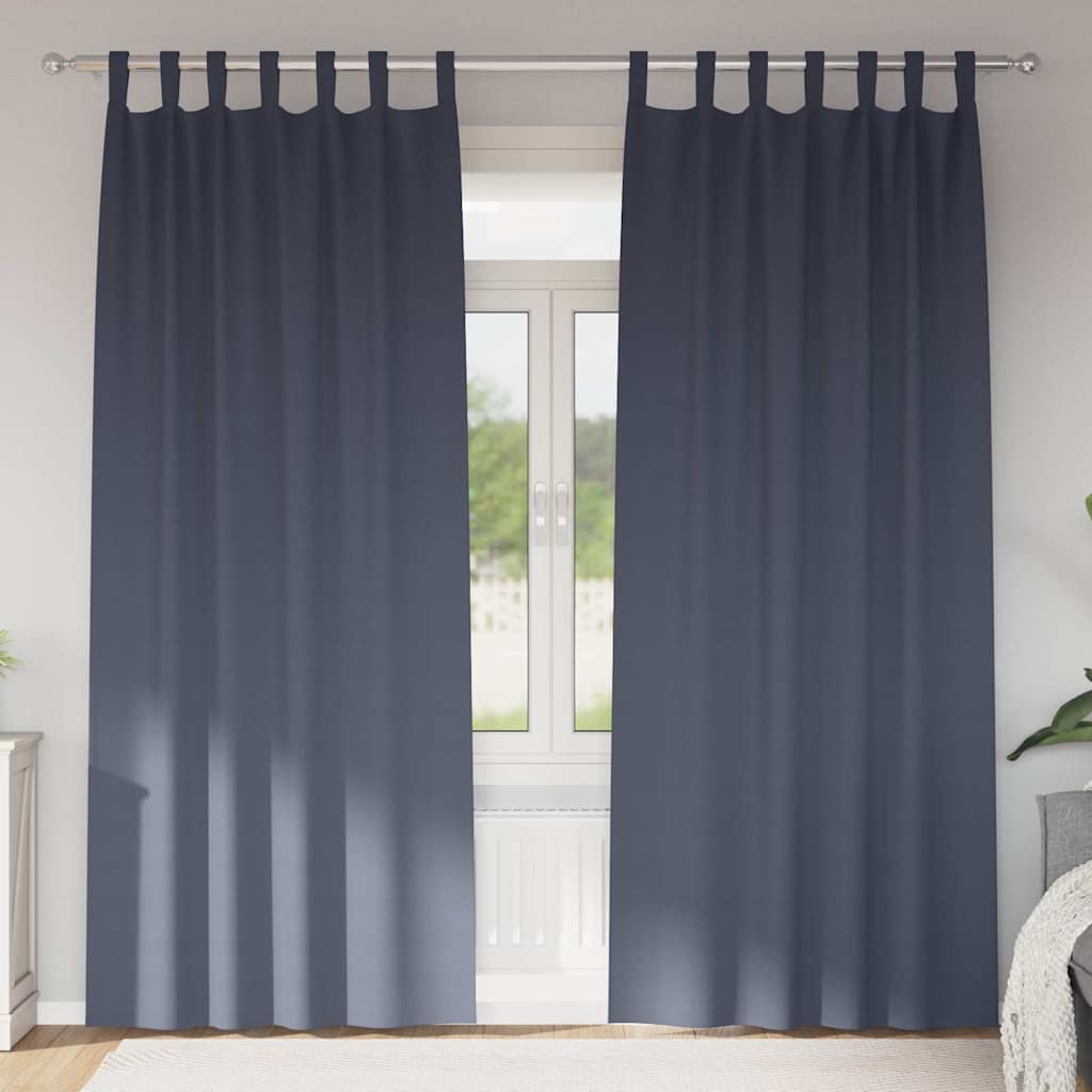 Vorhänge mit Vorhängen 2 pcs Anthrazit Polyester
