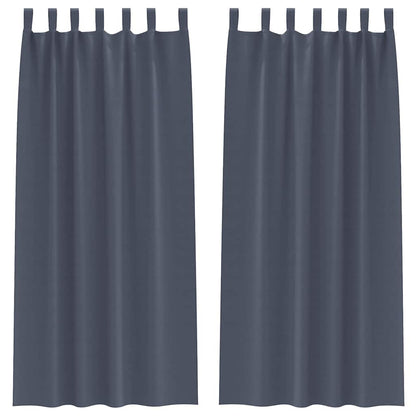 Vorhänge mit Vorhängen 2 pcs Anthrazit Polyester