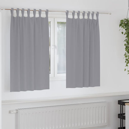 Vorhänge mit Vorhängen 2 pcs Hellgrau Polyester