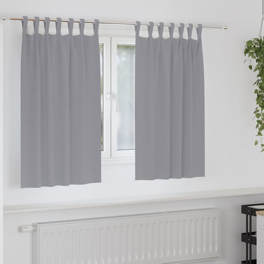 Vorhänge mit Vorhängen 2 pcs Hellgrau Polyester