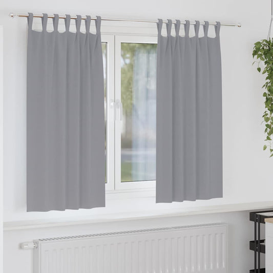 Vorhänge mit Vorhängen 2 pcs Hellgrau 175 x 140 cm Polyester