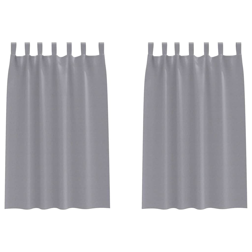 Vorhänge mit Vorhängen 2 pcs Hellgrau 175 x 140 cm Polyester
