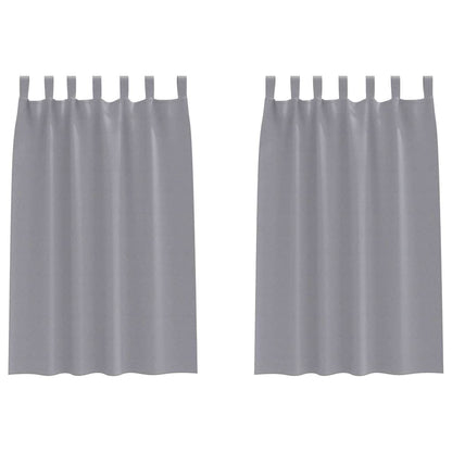 Vorhänge mit Vorhängen 2 pcs Hellgrau 175 x 140 cm Polyester