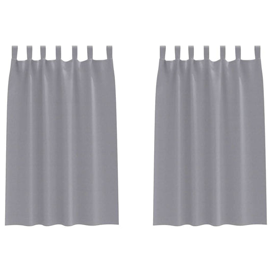 Vorhänge mit Vorhängen 2 pcs Hellgrau 175 x 140 cm Polyester