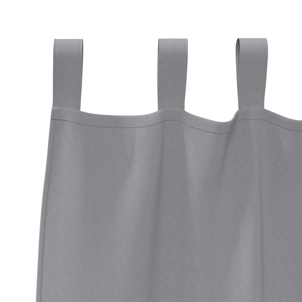 Vorhänge mit Vorhängen 2 pcs Hellgrau Polyester