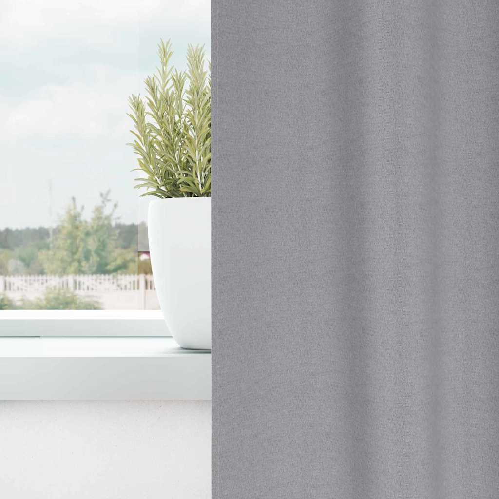 Verdunkelungsvorhänge mit Vorhängen Hellgrau Polyester