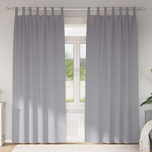 Vorhänge mit Vorhängen 2 pcs Hellgrau Polyester