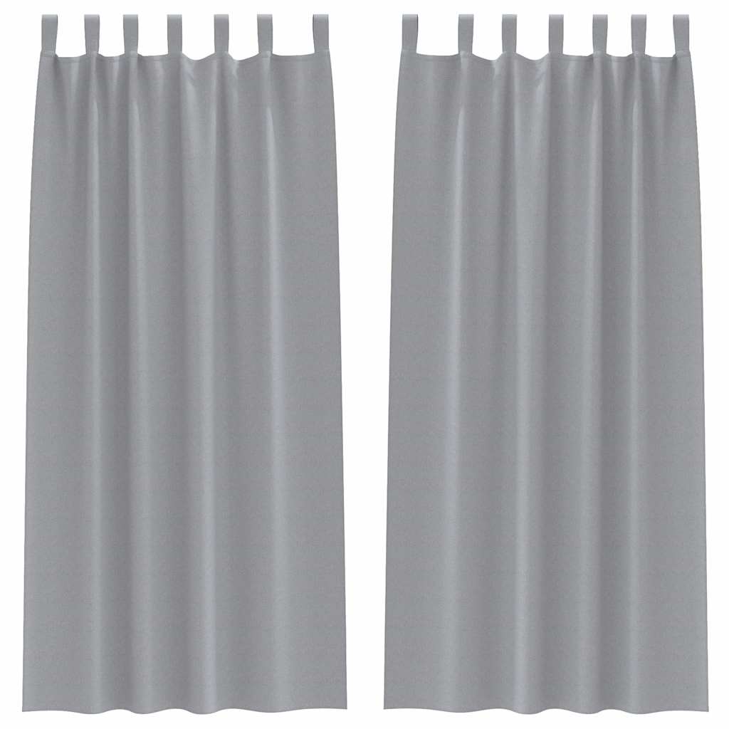 Vorhänge mit Vorhängen 2 pcs Hellgrau Polyester
