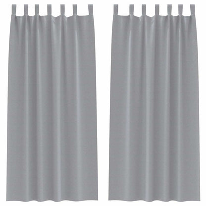 Vorhänge mit Vorhängen 2 pcs Hellgrau Polyester