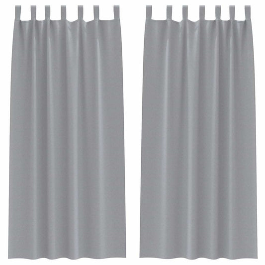 Vorhänge mit Vorhängen 2 pcs Hellgrau Polyester