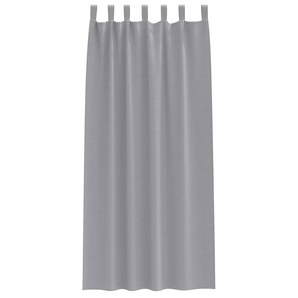 Vorhänge mit Vorhängen 2 pcs Hellgrau Polyester