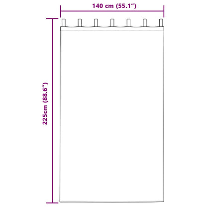 Vorhänge mit Vorhängen 2 pcs Hellgrau Polyester