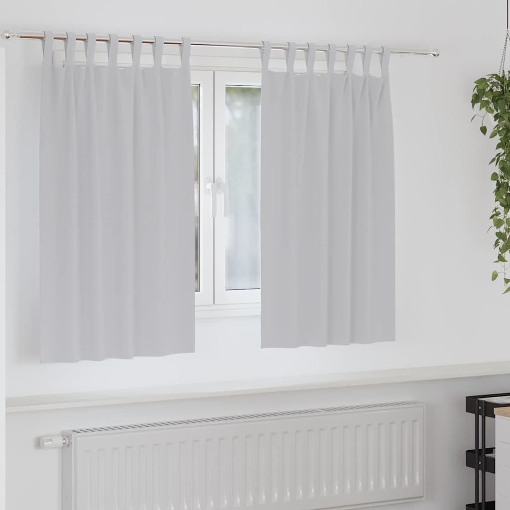 Vorhänge mit Vorhängen 2 pcs Hellgrau Polyester