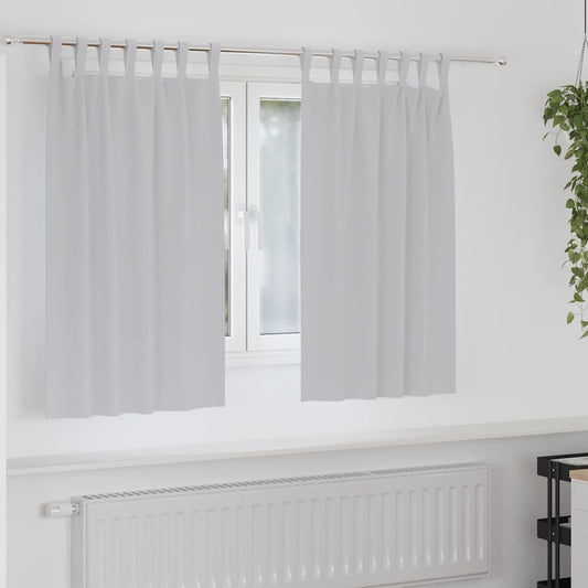 Vorhänge mit Vorhängen 2 pcs Hellgrau Polyester