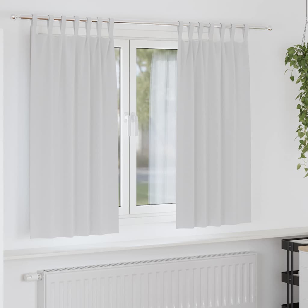 Vorhänge mit Vorhängen 2 pcs Hellgrau Polyester