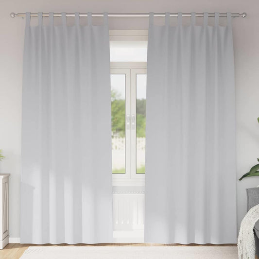 Vorhänge mit Vorhängen 2 pcs Hellgrau Polyester