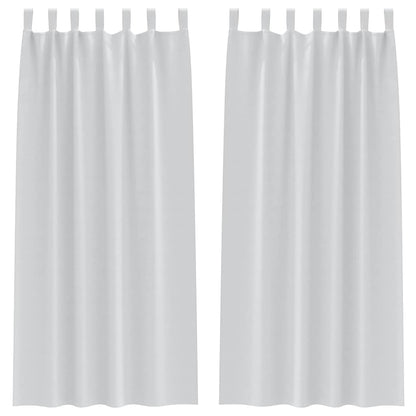 Vorhänge mit Vorhängen 2 pcs Hellgrau Polyester