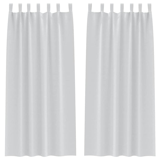 Vorhänge mit Vorhängen 2 pcs Hellgrau Polyester