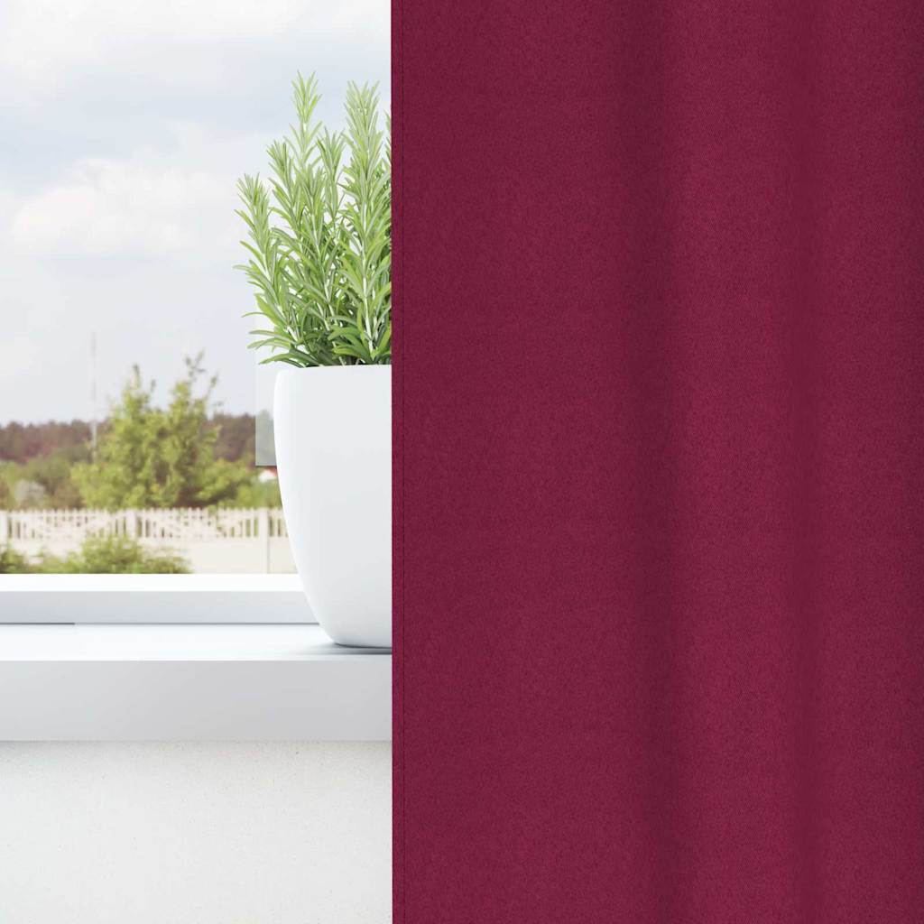 Verdunkelungsvorhänge mit Vorhängen Weinrot Polyester