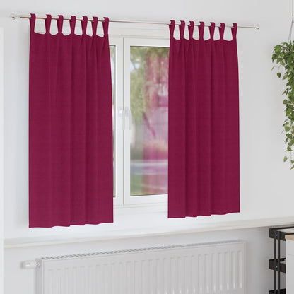 Vorhänge mit Vorhängen 2 pcs Weinrot Polyester