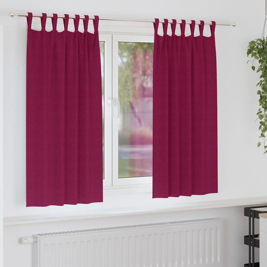 Vorhänge mit Vorhängen 2 pcs Weinrot Polyester
