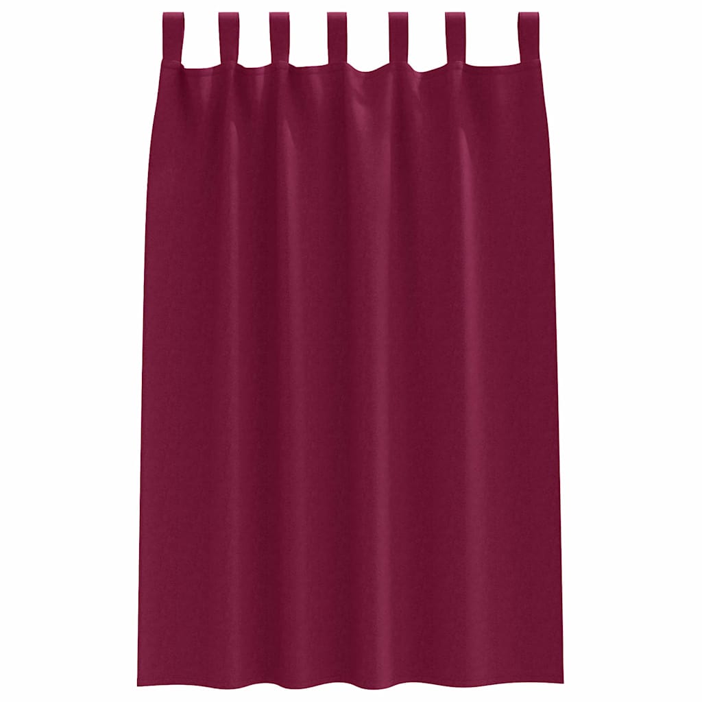 Vorhänge mit Vorhängen 2 pcs Weinrot Polyester