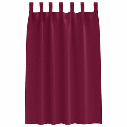 Vorhänge mit Vorhängen 2 pcs Weinrot Polyester