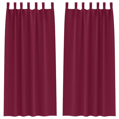 Vorhänge mit Vorhängen 2 pcs Weinrot Polyester