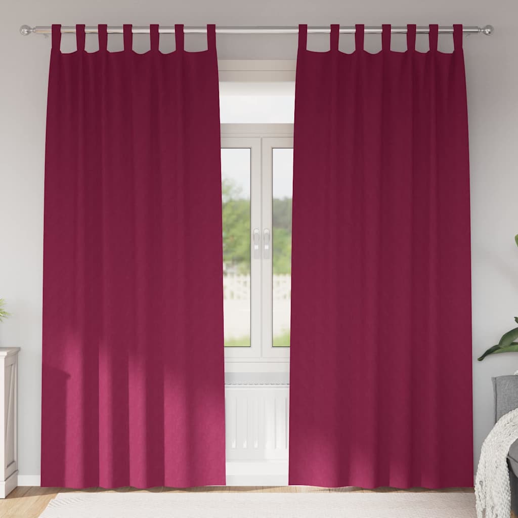Vorhänge mit Vorhängen 2 pcs Weinrot Polyester
