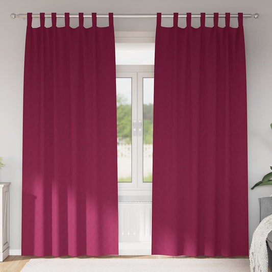 Vorhänge mit Vorhängen 2 pcs Weinrot Polyester