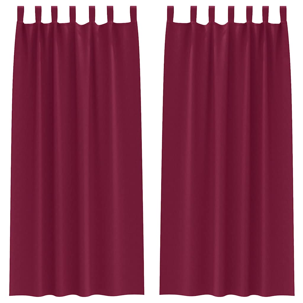 Vorhänge mit Vorhängen 2 pcs Weinrot Polyester