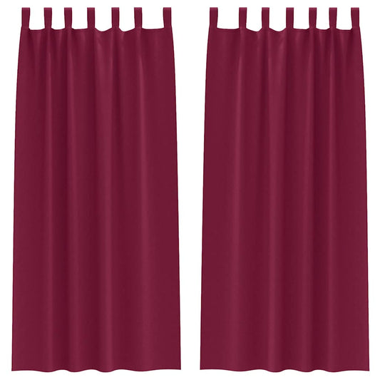 Vorhänge mit Vorhängen 2 pcs Weinrot Polyester