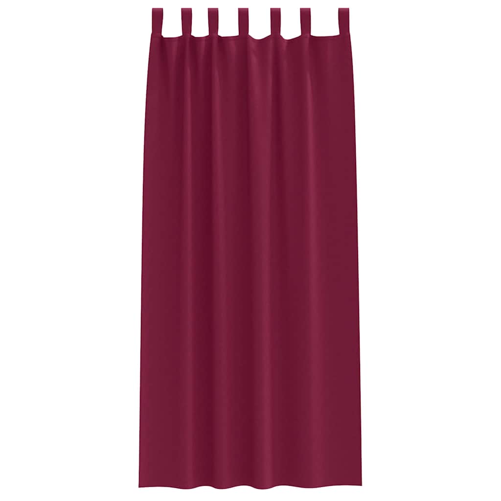Vorhänge mit Vorhängen 2 pcs Weinrot Polyester