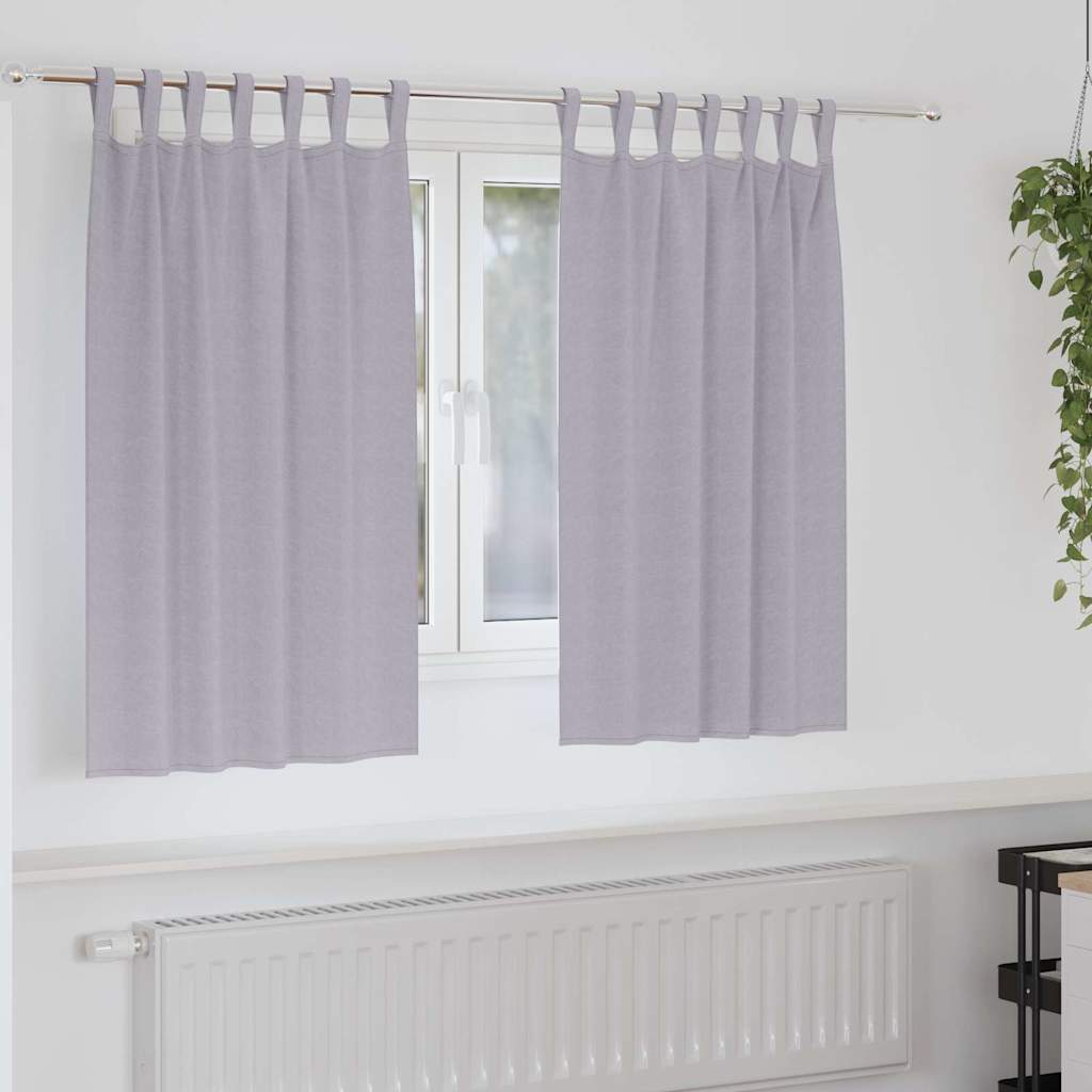 Vorhänge mit Vorhängen 2 pcs Metallgrau Polyester