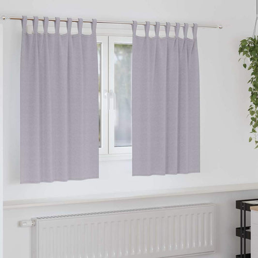 Vorhänge mit Vorhängen 2 pcs Metallgrau Polyester