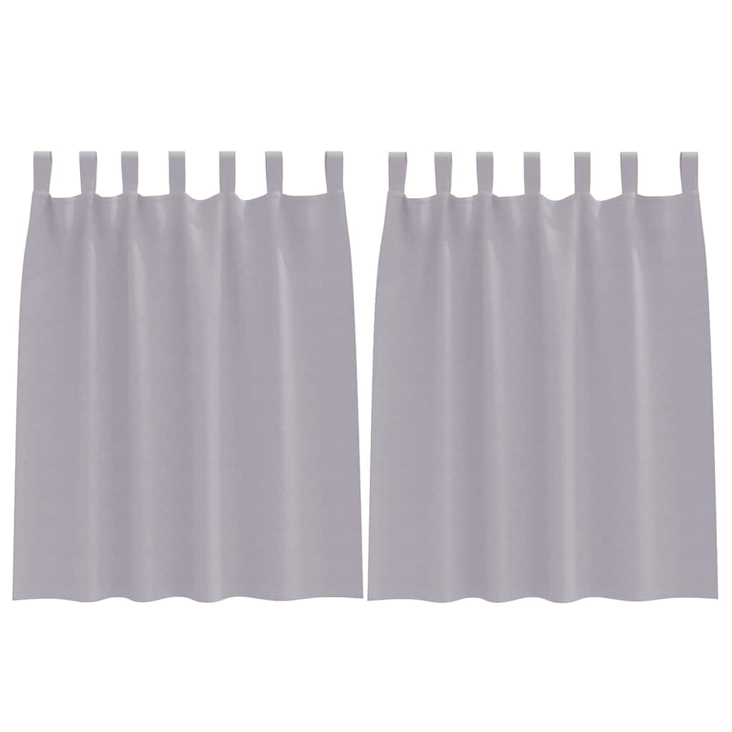 Vorhänge mit Vorhängen 2 pcs Metallgrau Polyester