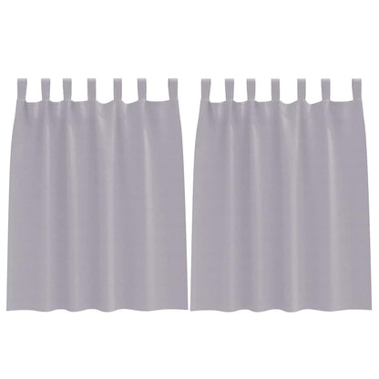 Vorhänge mit Vorhängen 2 pcs Metallgrau Polyester