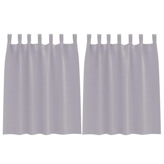 Vorhänge mit Vorhängen 2 pcs Metallgrau Polyester